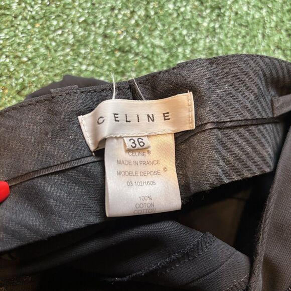 AUTH Celine Women’s Wide Leg Trouser Dress Pants Black Authentic Size 36 / XS - Picture 3 of 5